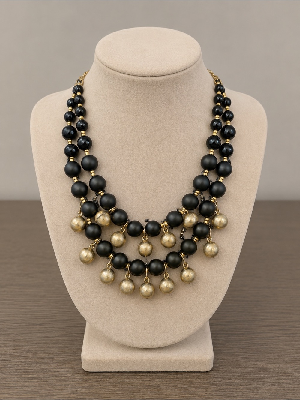 Chico’s Black and Gold Beaded Necklace